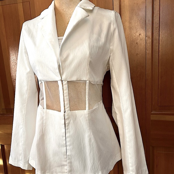 Mesh Hook and Eye Blazer Jacket - Picture 9 of 16